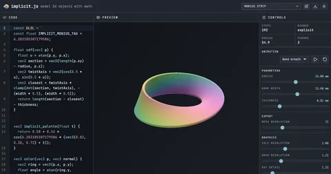 Implicit.js, a way to program 3D models with mathematical functions
