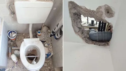 „Wenn ich da gesessen hätte...“: Decke von Münchner stürzt plötzlich auf Toilette