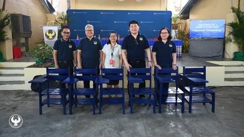 Bangko Sentral recycles old peso bills into armchairs for this Davao City classroom