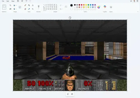 Doom now "runs" in Microsoft Paint thanks to a wildly inventive clipboard trick