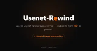 Usenet rewind archive search engine